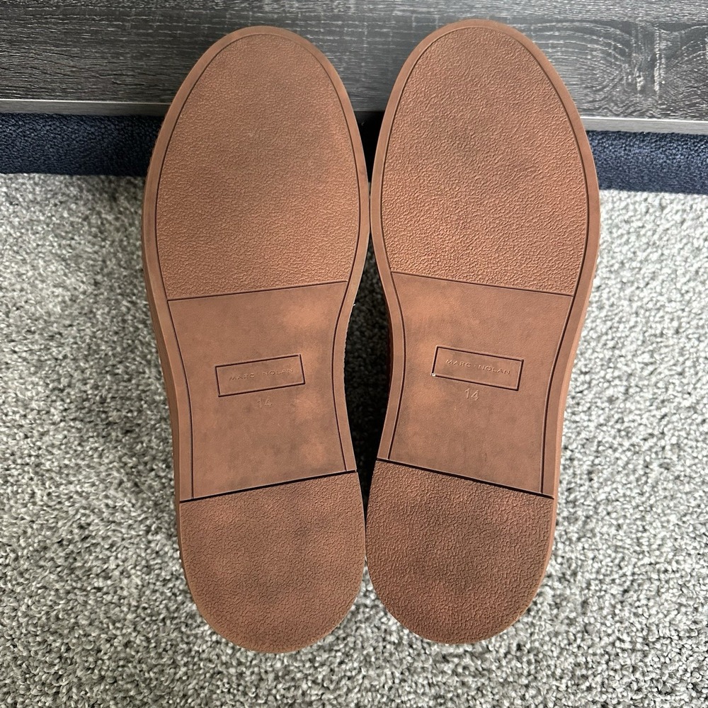 Marc Nolan Captain Carmel Leather Suede Loafer Dress Shoes Men Size 14 Beautiful - Picture 11 of 12